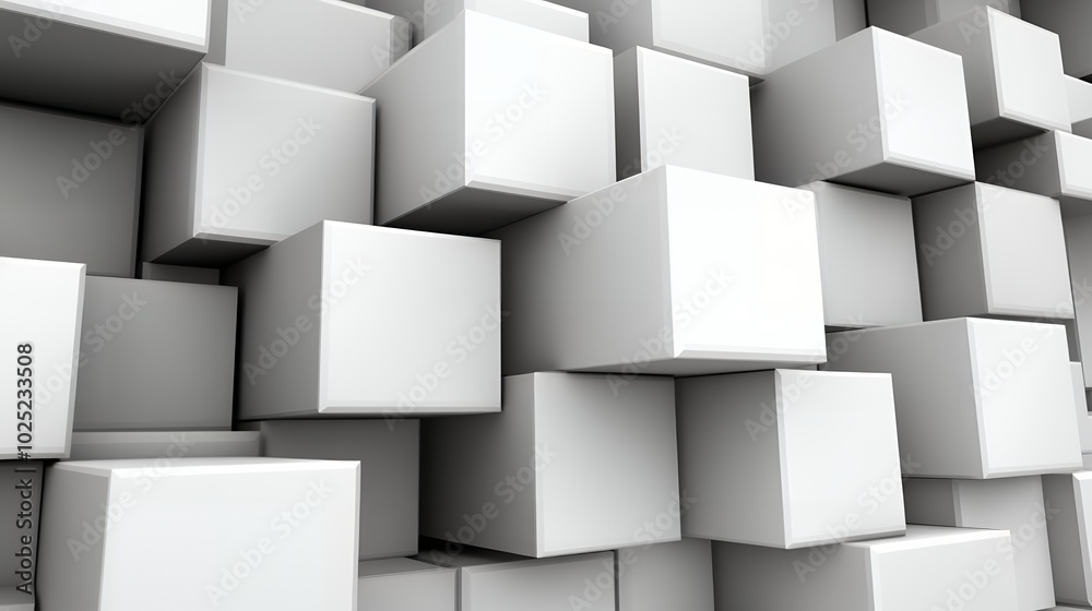 Abstract white cube pattern Abstract white cube pattern