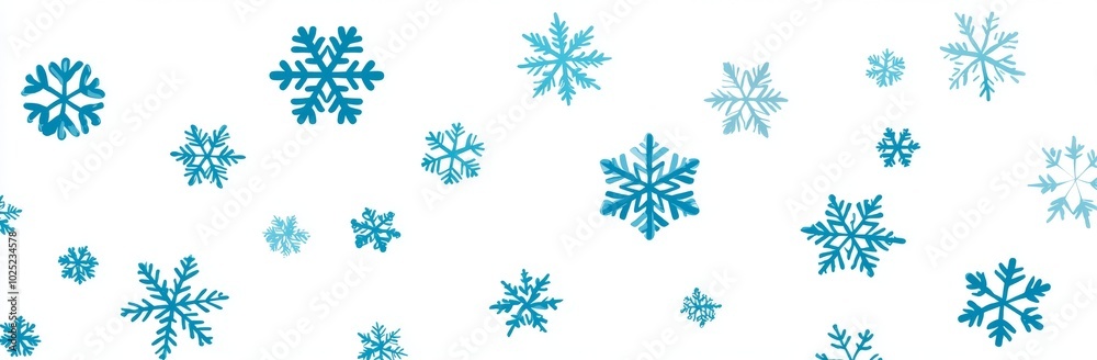 Snowflake border with blue banner isolated modern illustration Snowflake border with blue banner isolated modern illustration