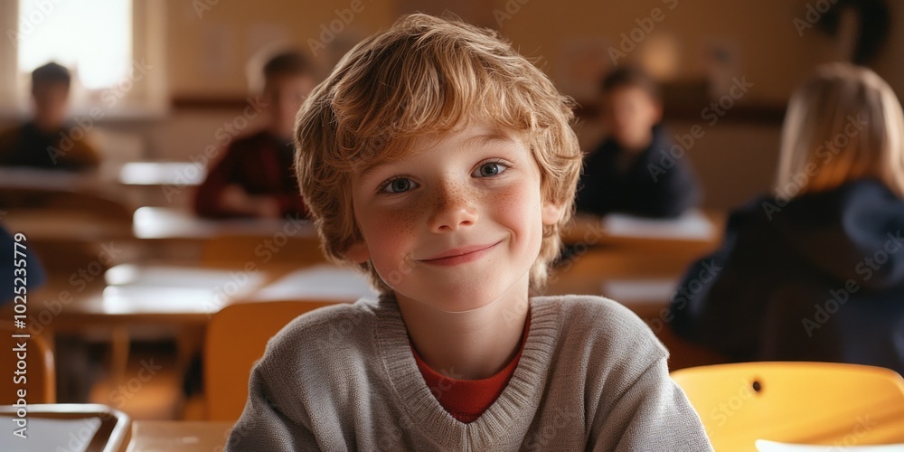 Youthful Schoolboy with Smile Youthful Schoolboy with Smile