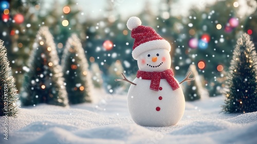 The Charming Snowman in Winter