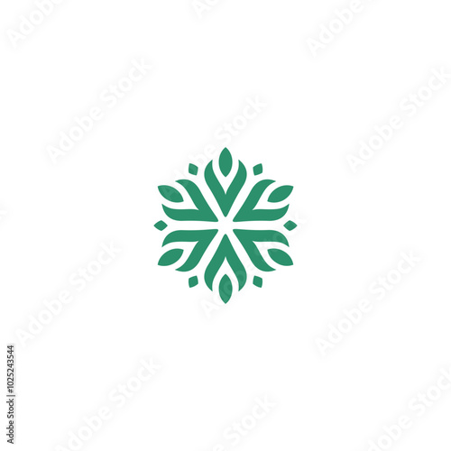 Abstract three leaf logo. leaf icon dynamic green color six symbol