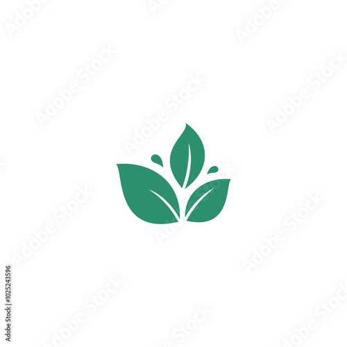 Abstract three leaf logo. leaf icon dynamic green color symbol vector