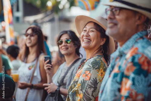 Diverse group of people enjoying community festival