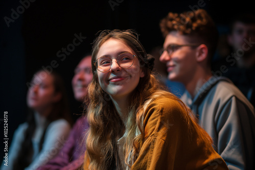 Friends participating in a community theater