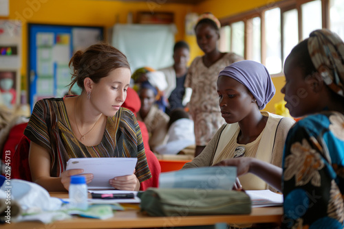 Volunteers working at community health center