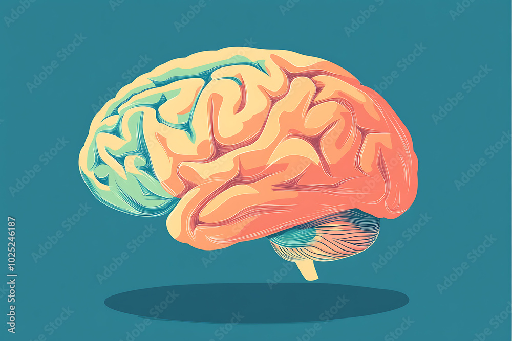a human brain, showcasing its complex structure with vibrant colors to highlight different regions a human brain, showcasing its complex structure with vibrant colors to highlight different regions