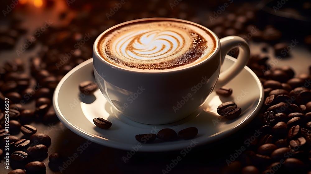 Steaming Hot Espresso with Freshly Roasted Coffee Beans – Rich Aroma & Bold Flavor Steaming Hot Espresso with Freshly Roasted Coffee Beans – Rich Aroma & Bold Flavor