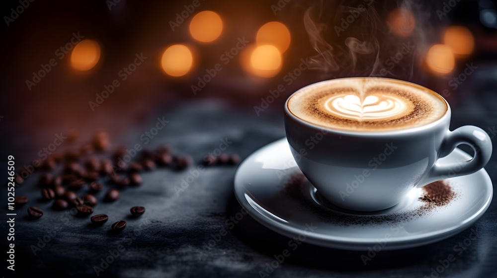 Steaming Hot Espresso with Freshly Roasted Coffee Beans – Rich Aroma & Bold Flavor Steaming Hot Espresso with Freshly Roasted Coffee Beans – Rich Aroma & Bold Flavor