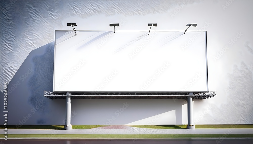 Obraz premium Blank billboard on a clear day, ready for advertising.