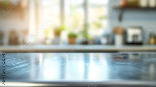 Wallpaper Mural Close Up Kitchen Table With Blurred Background generative ai Torontodigital.ca