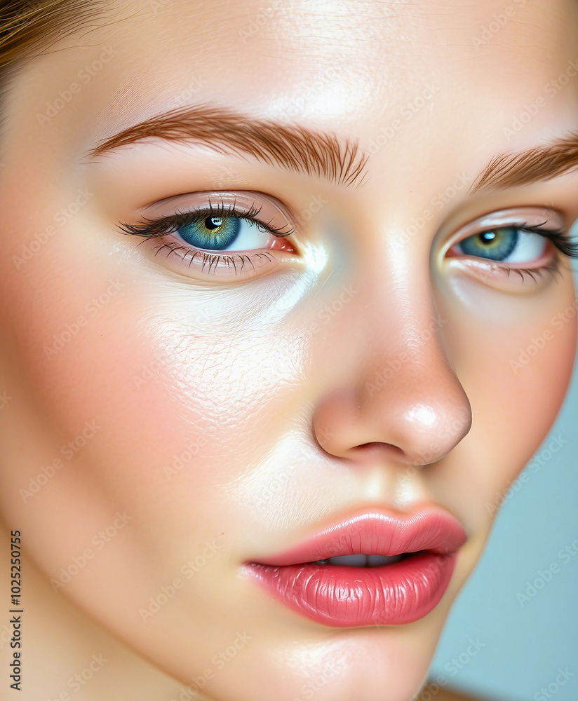 A close-up portrait featuring a woman with blue eyes and natural makeup. The image captures her flawless skin and serene expression, highlighting beauty and grace in a minimalist style.
A close-up portrait featuring a woman with blue eyes and natural makeup. The image captures her flawless skin and serene expression, highlighting beauty and grace in a minimalist style.