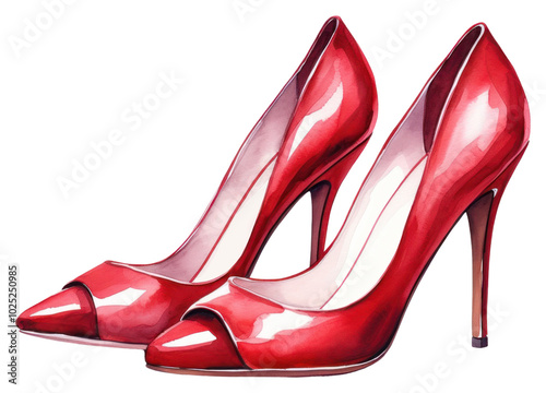 PNG Red high heels footwear fashion shoe.