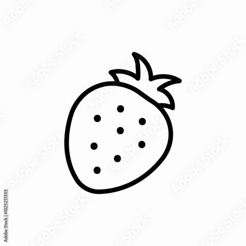 strawberry fruit icon sign vector