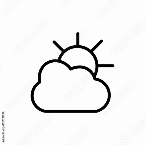 sun cloud icon sign vector