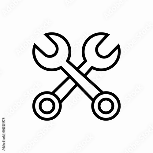 wrench maintenance icon sign vector