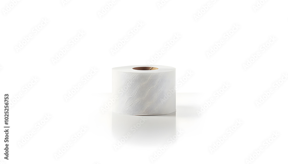 One toilet paper roll isolated on white