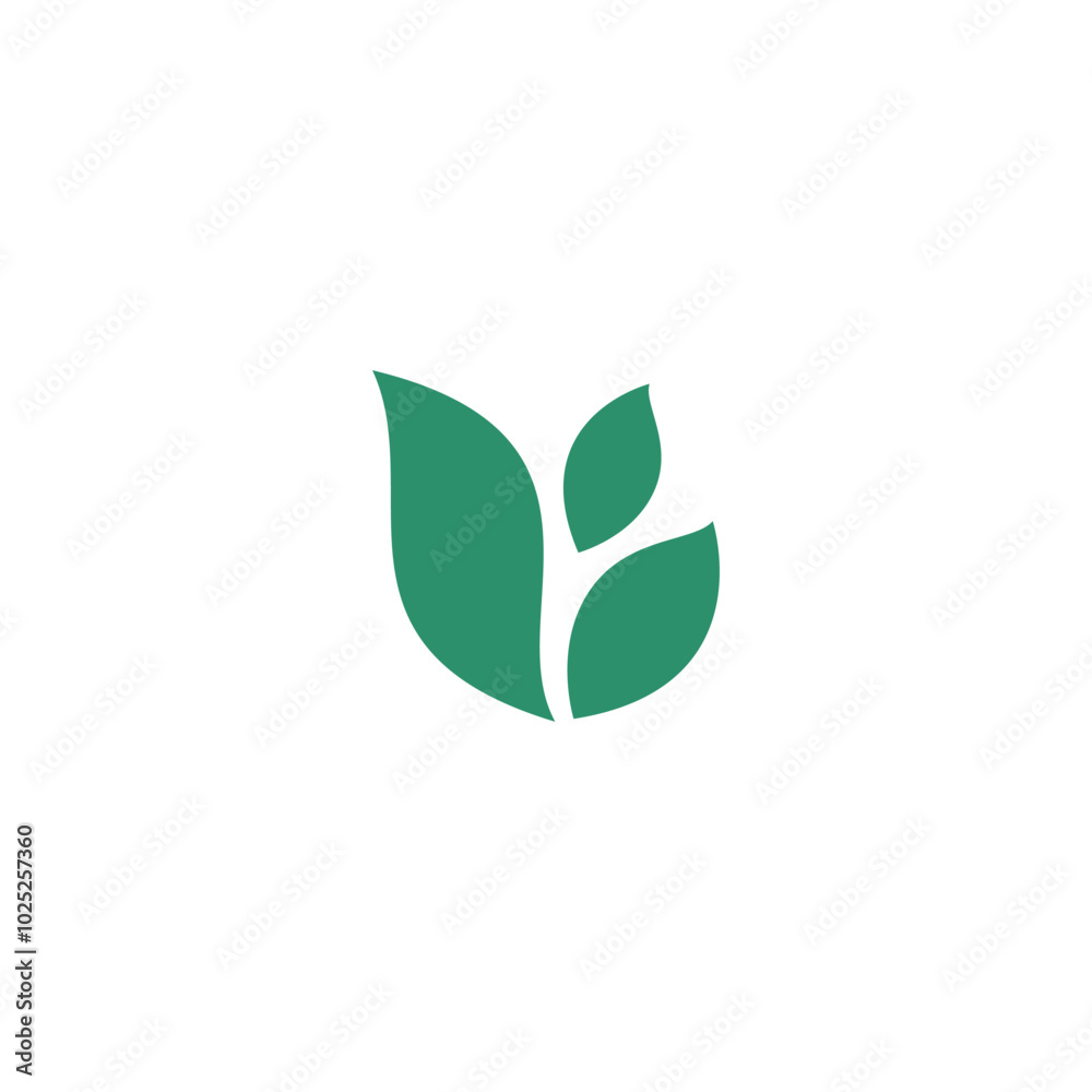 Abstract green leaf logo. leaf icon dynamic simple symbol Abstract green leaf logo. leaf icon dynamic simple symbol