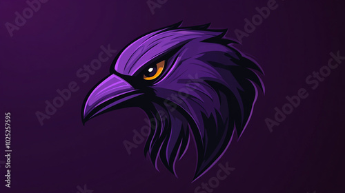 Purple Eagle Head Mascot Illustration Design