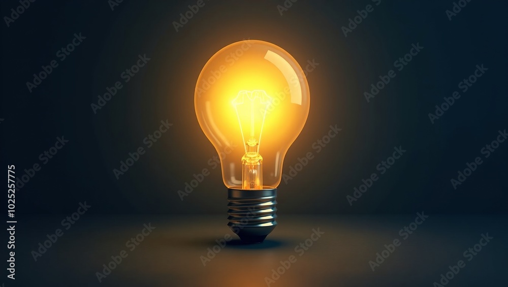 Innovative glowing lightbulb in dark room Innovative glowing lightbulb in dark room