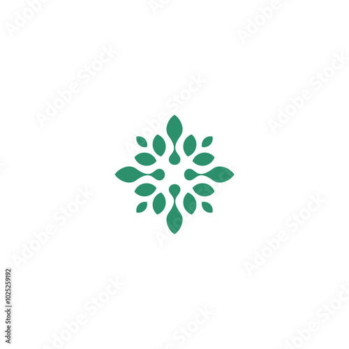 Abstract symbol three leaf logo. leaf icon dynamic green color