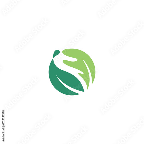 Abstract two color leaf logo. leaf icon dynamic business