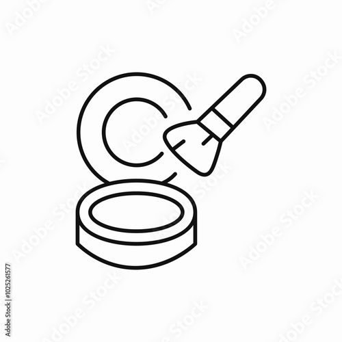 brush powder cosmetics icon sign vector