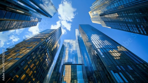 Wallpaper Mural commercial office buildings. generative ai Torontodigital.ca