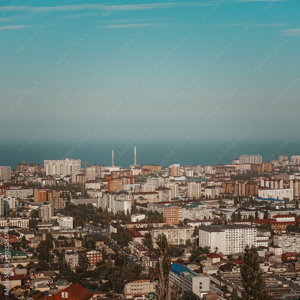 Makhachkala, view of the city with a coffee hue Makhachkala, view of the city with a coffee hue