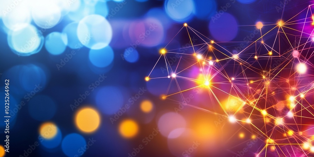 Abstract Background with Glowing Connections and People Icons on a Network, a Social Media Concept Abstract Background with Glowing Connections and People Icons on a Network, a Social Media Concept