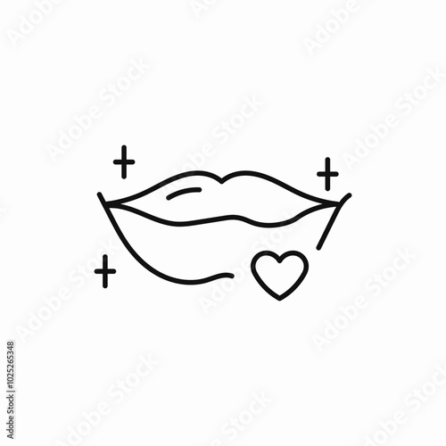 lips lipstick like icon sign vector