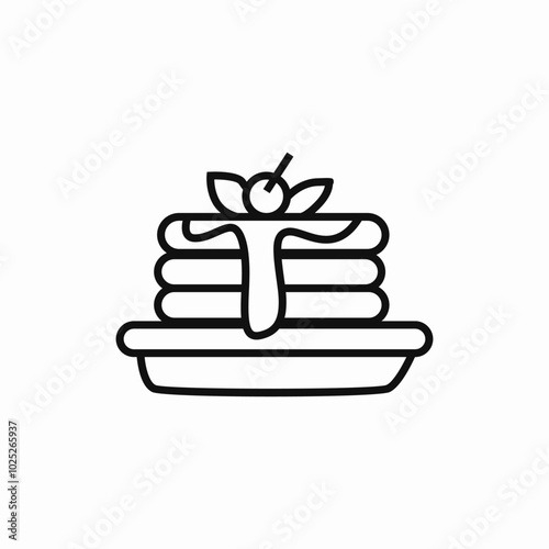 pancake breakfast icon sign vector