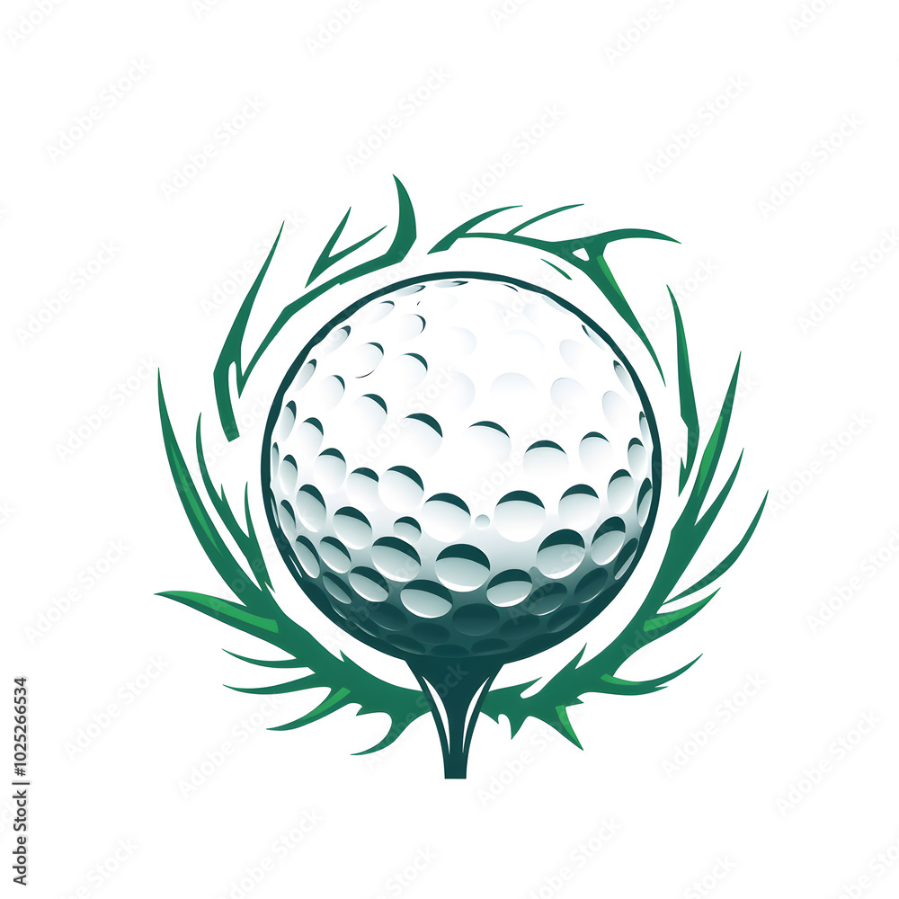 Fototapeta premium Golf ball sport design vector on white background. Generative AI