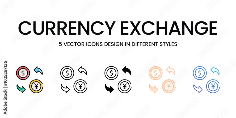 Currency Exchange vector icons set ready to use stock illustration Currency Exchange vector icons set ready to use stock illustration