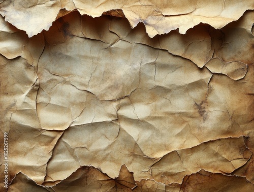 Peeling paper with a brown background