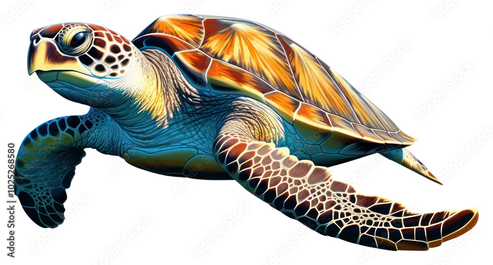 PNG Sea turtle reptile drawing animal.