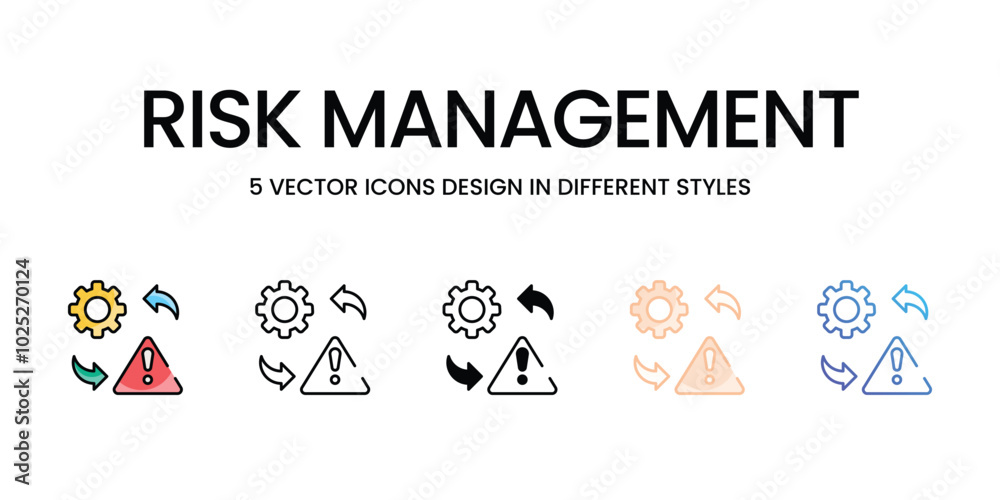 Risk Management vector icons set ready to use stock illustration Risk Management vector icons set ready to use stock illustration