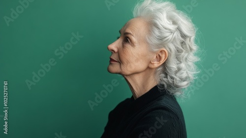 old woman side profile generative ai