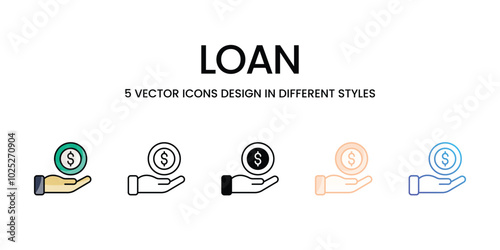 Loan vector icons set ready to use stock illustration