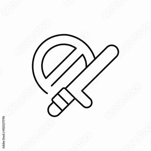 baton prohibited icon sign vector