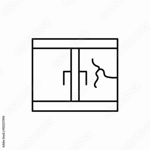 broken cabinet vandalism icon sign vector
