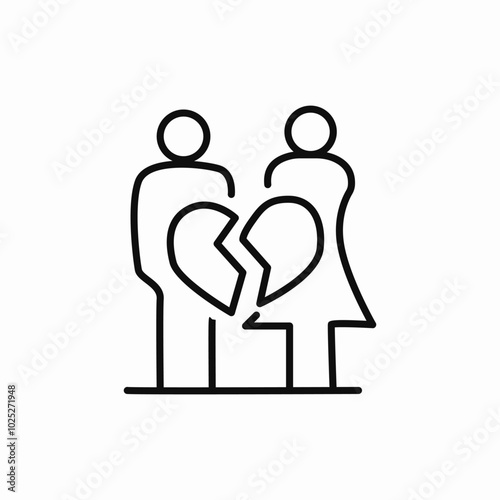 broken heart realtionship icon sign vector