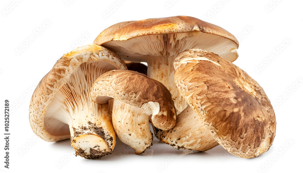 Fototapeta premium Fresh wild porcini mushroom isolated on white