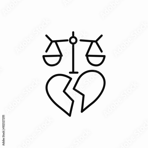 divorce court scales icon sign vector