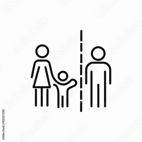 divorce family kid icon sign vector