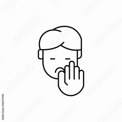 hand stop gesture no icon sign vector