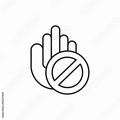 hand stop gesture icon sign vector