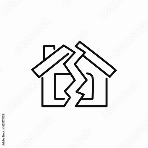 house crack icon sign vector