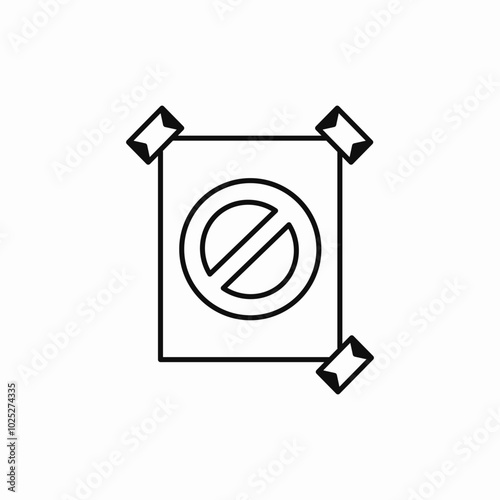 prohibited banner icon sign vector