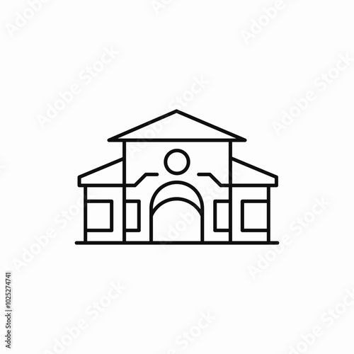 school building icon sign vector