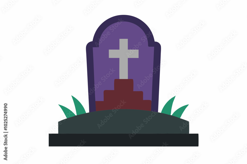 Obraz premium Halloween grave vector illustration.white background